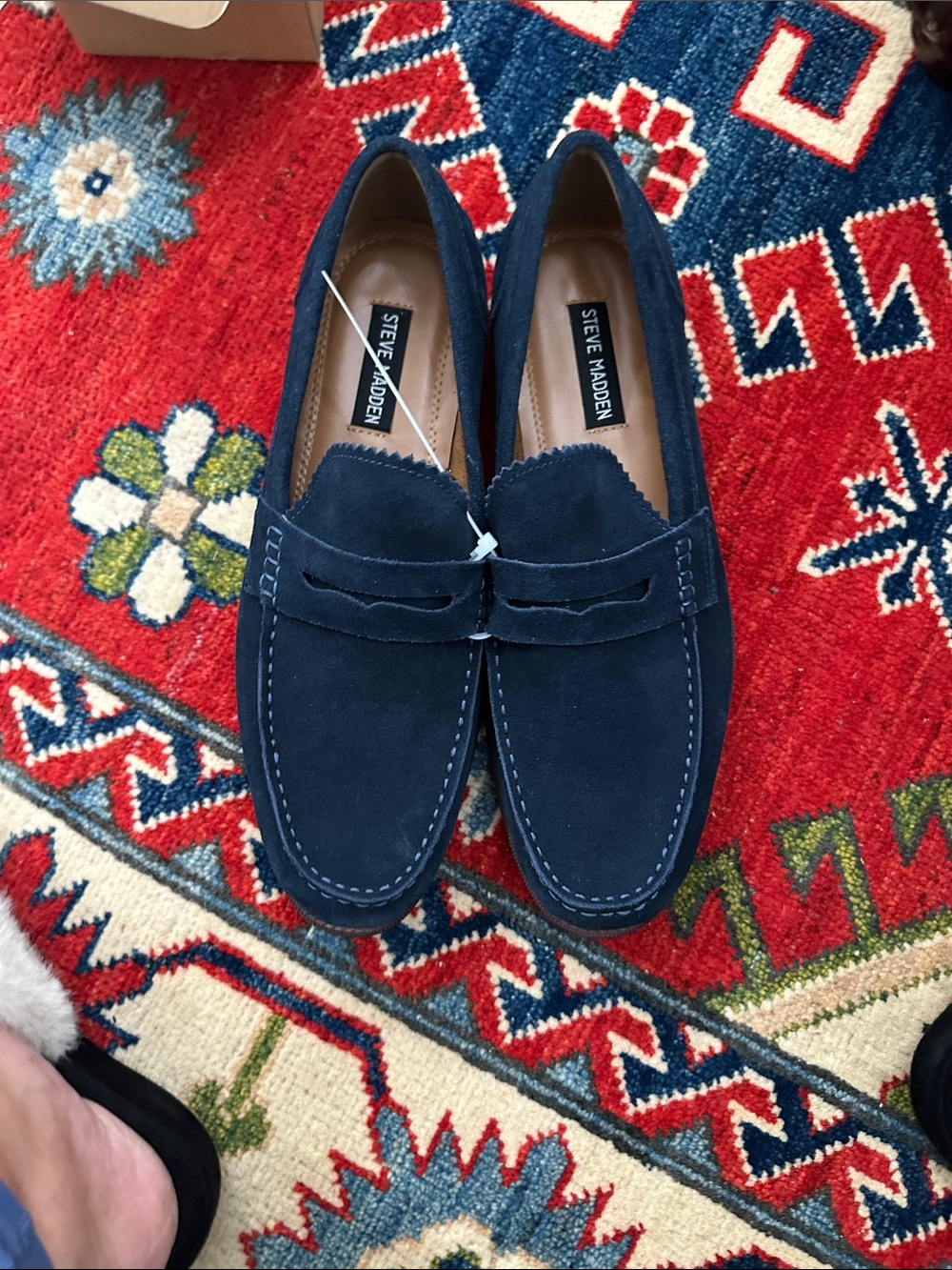 Steve Madden Navy Suede Penny Loafers